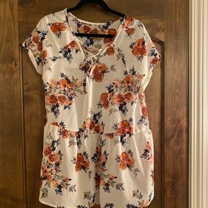 Floral Blouse High Low